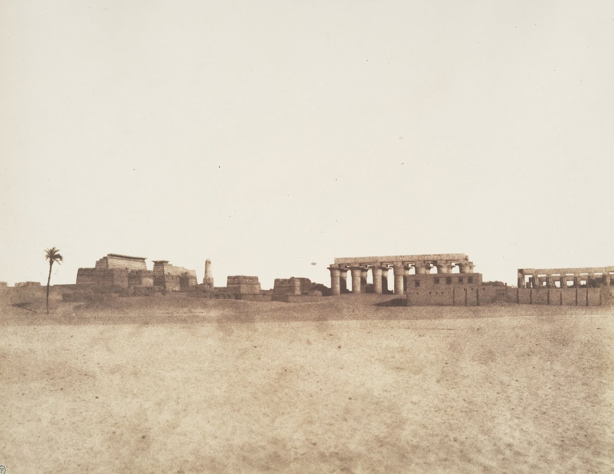 Luksor Teby, Widok ogólny ruin, 1851-52. autorstwa Félix Teynard