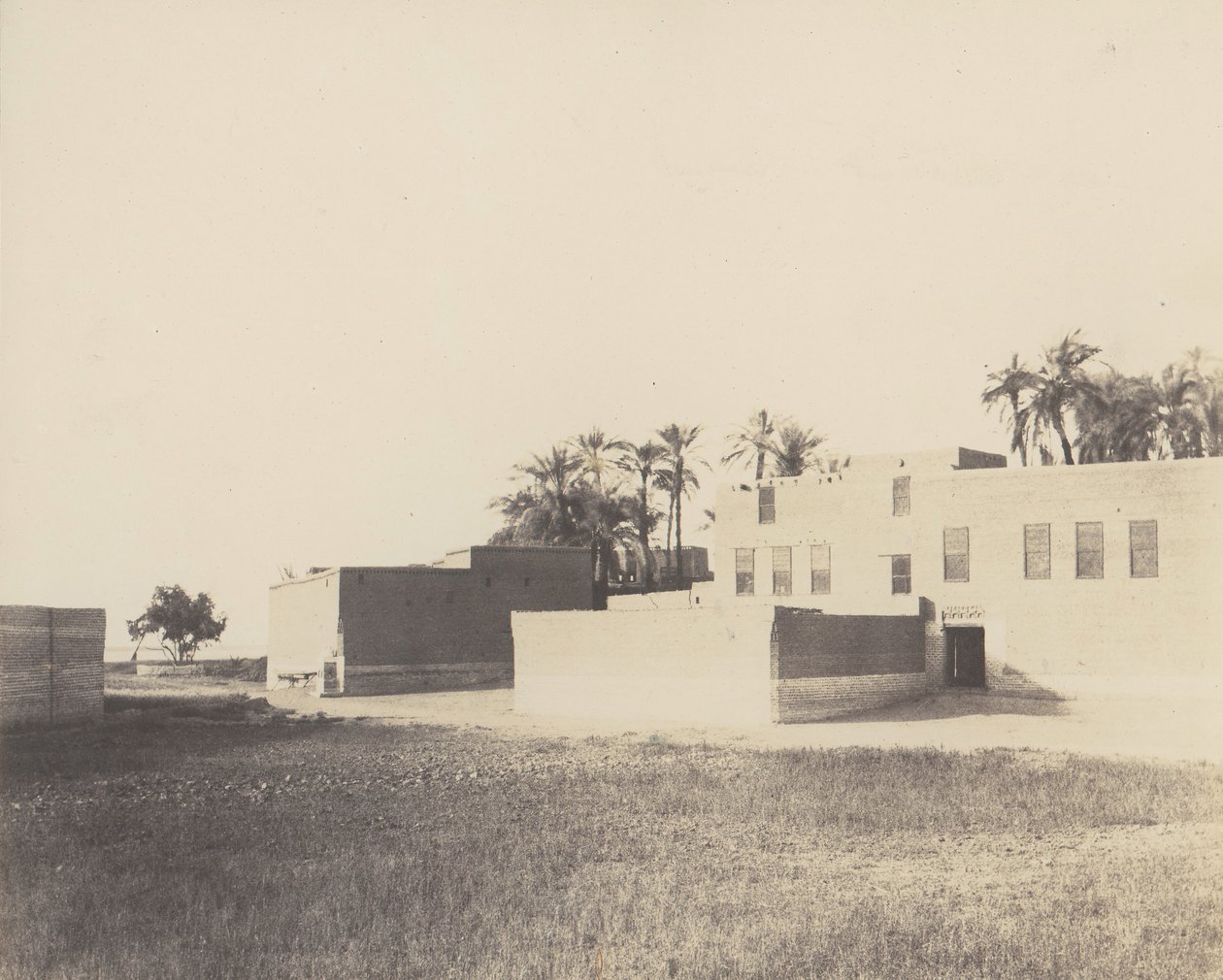 Syout, Arabskie mieszkania na skraju Nilu, 1851-52, druk 1853-54. autorstwa Félix Teynard