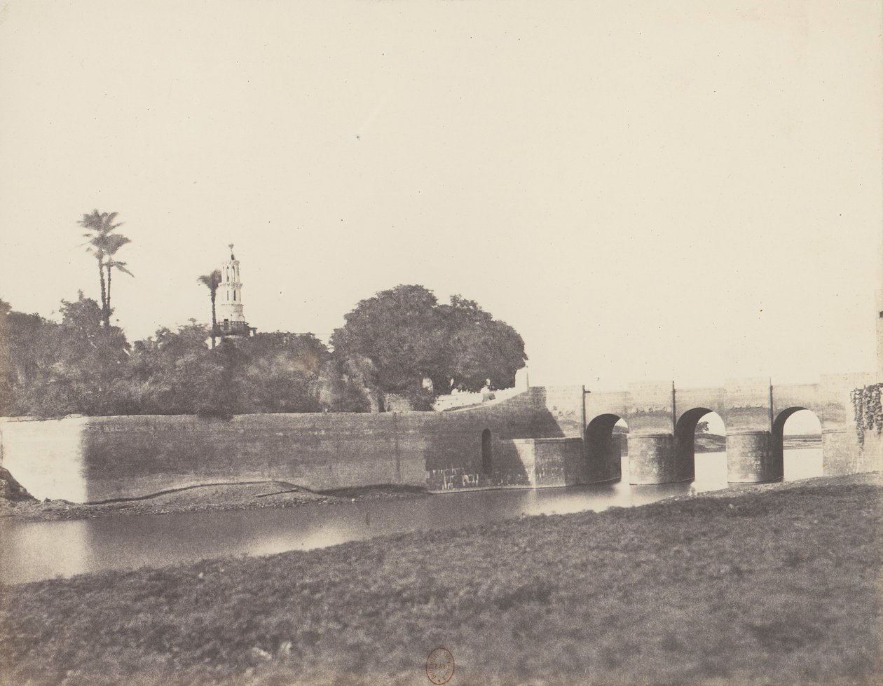 Syout, Pont Sur le Grand Canal, 1851-52, druk 1853-54. autorstwa Félix Teynard