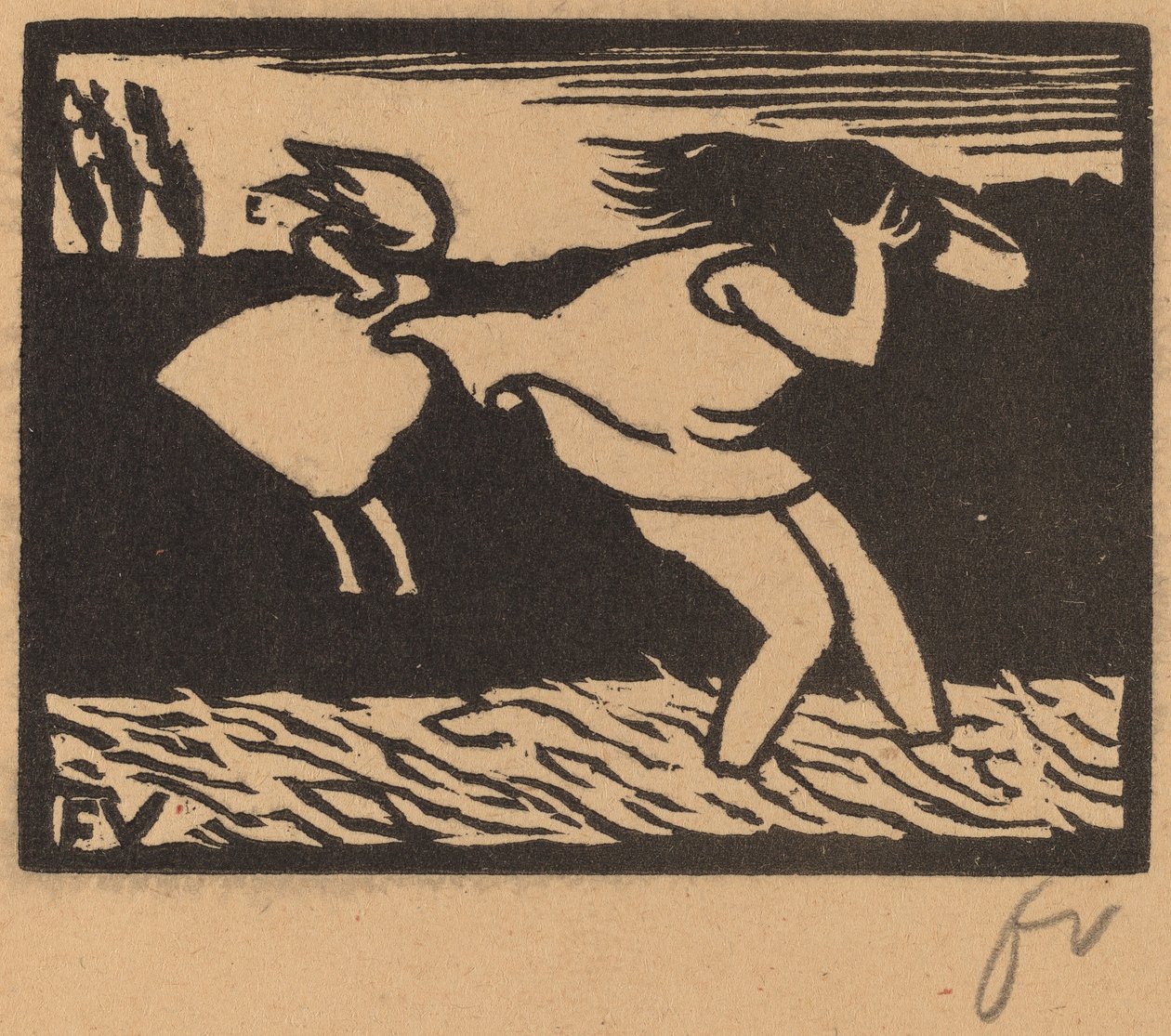 Kąpiący się w czasie burzy autorstwa Félix Vallotton