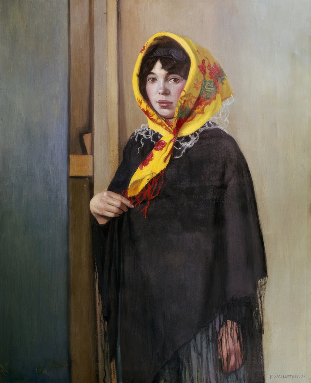 Młoda kobieta z żółtym szalikiem autorstwa Félix Vallotton