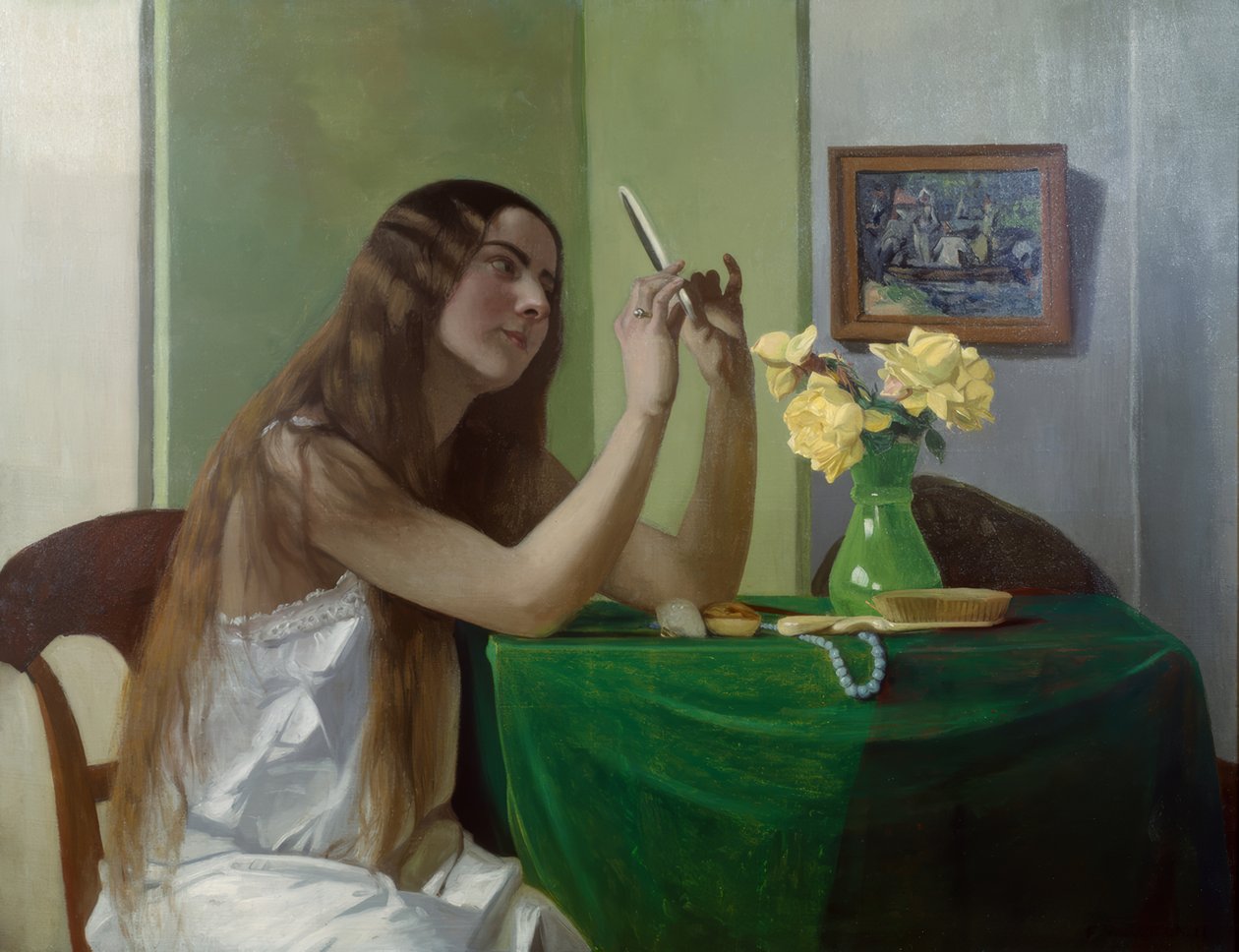 Młoda dziewczyna z lustrem autorstwa Félix Vallotton