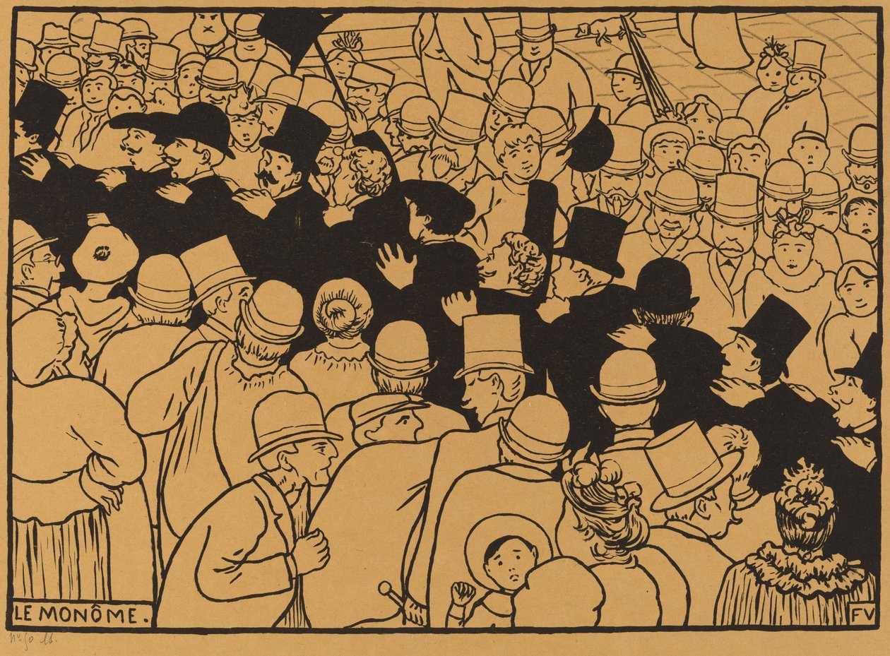 Paradujący ulicami Le Monôme w jednym pliku, 1893. autorstwa Félix Vallotton
