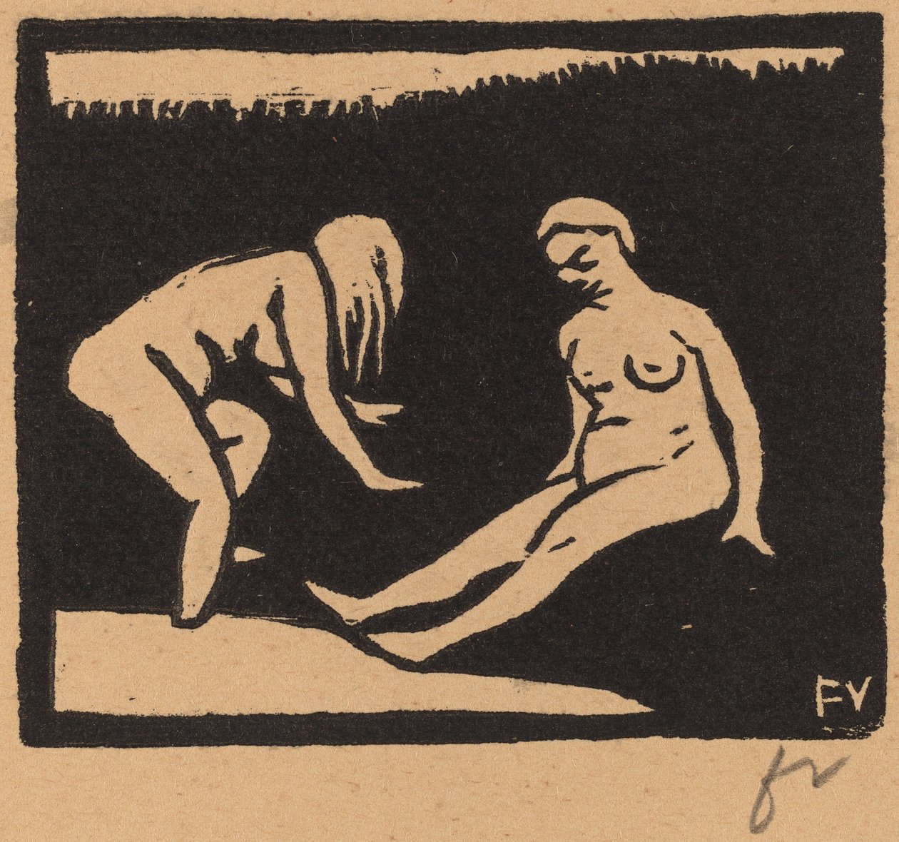 Opuszczanie wody La sortie du bain, 1893. autorstwa Félix Vallotton