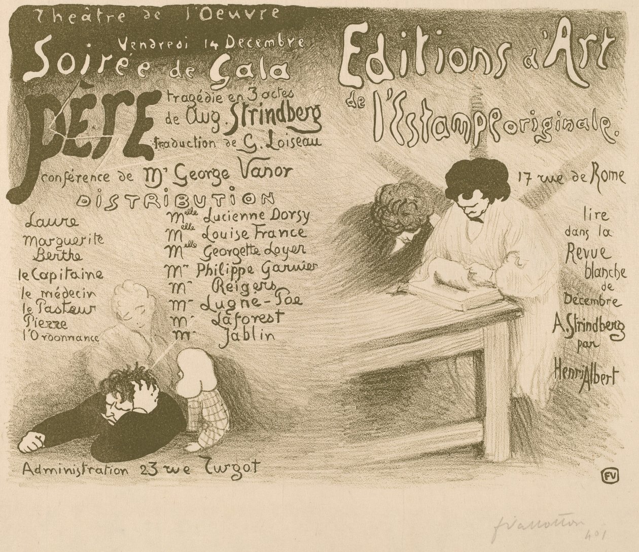 Ojciec: tragedia w 3 aktach do sierpnia. Strindberga, 1894. autorstwa Félix Vallotton