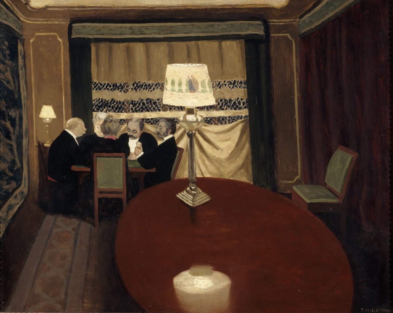 Gra w pokera autorstwa Felix Edouard Vallotton
