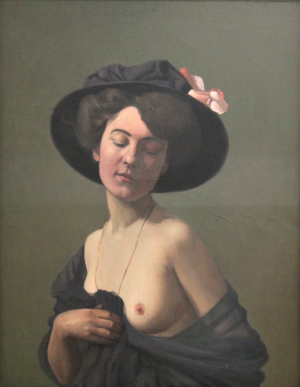 „Młoda kobieta w czarnym kapeluszu”, 1908 autorstwa Félix Vallotton