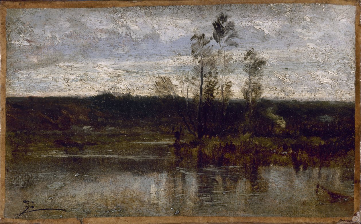 Riverside, między 1850 a 1860 (olej na papierze na płótnie) autorstwa Félix Ziem