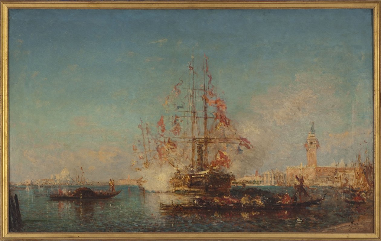 Strzał armatni, między 1880 a 1885 (olej na płótnie) autorstwa Félix Ziem