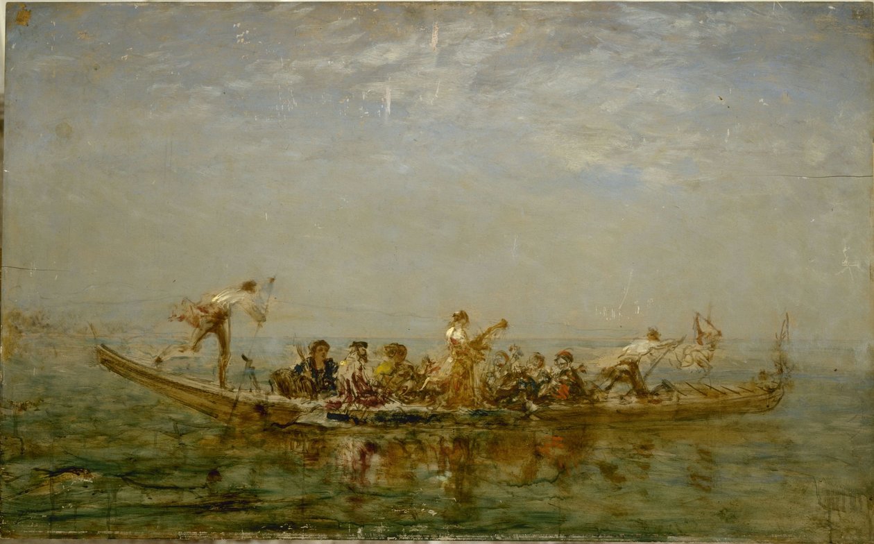 Caïque, między 1880 a 1890 (olej na drewnie) autorstwa Félix Ziem