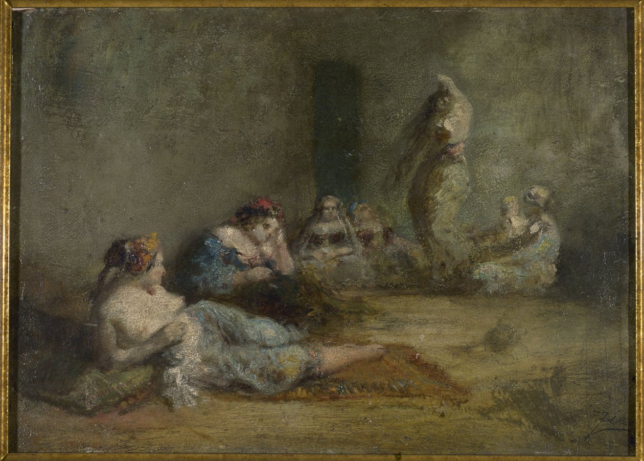 Harem, między 1855 a 1856 (olej na drewnie) autorstwa Félix Ziem