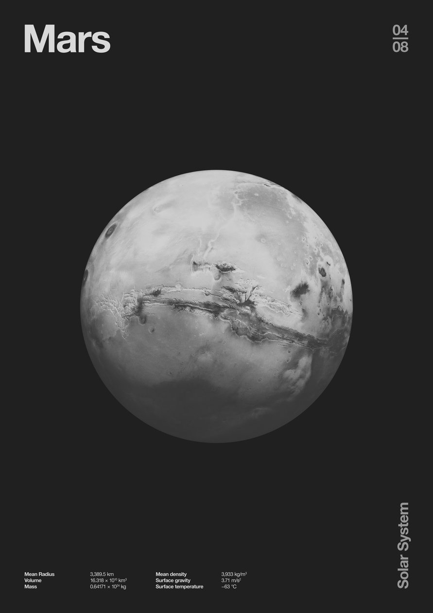 Mars: Minimalne dane dotyczące planet, 2023 (wersja cyfrowa) autorstwa Florent Bodart