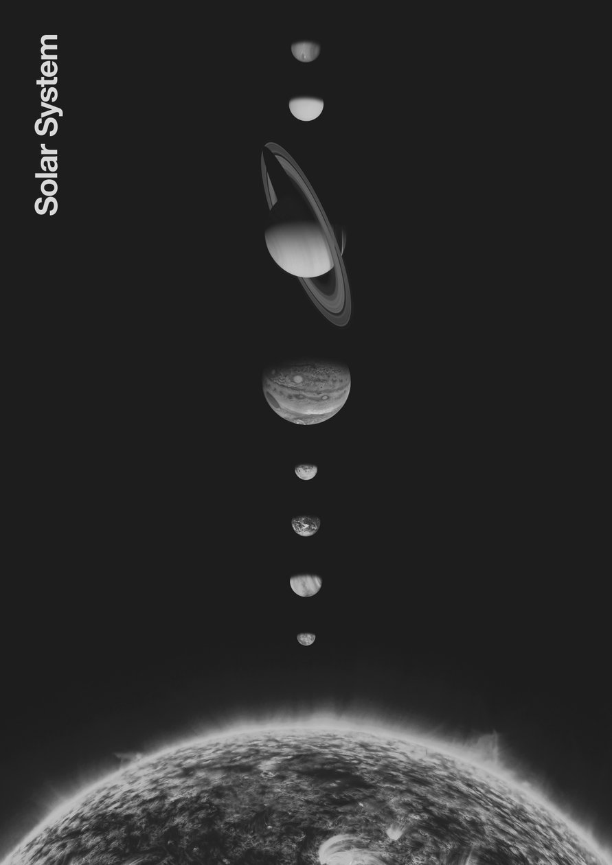 Układ Słoneczny - Minimal, 2023 (cyfrowy) autorstwa Florent Bodart