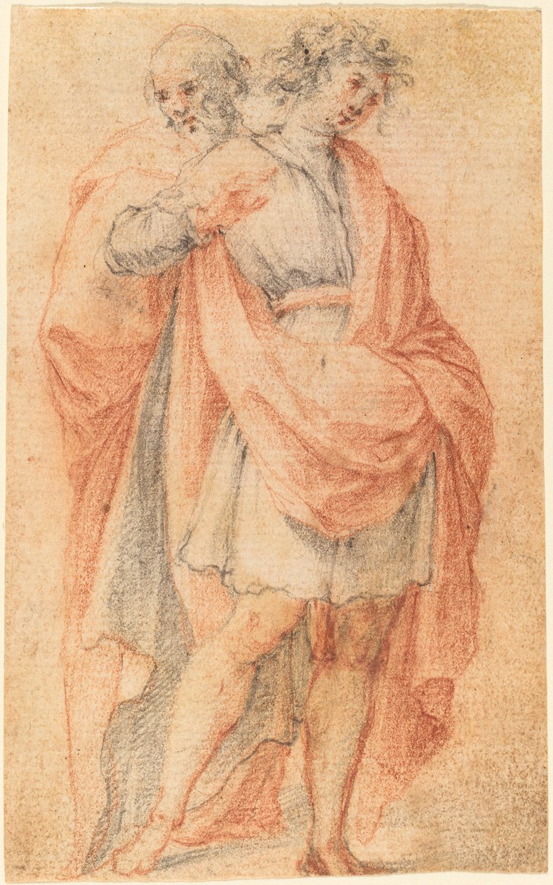 Dwie postacie męskie: młodzieniec i staruszek autorstwa Florentine 17th Century