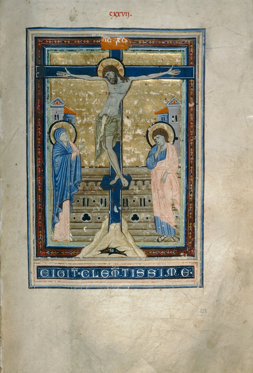 Ukrzyżowanie (Cod. Conventi Suppressi, ms. 233, c. 151) autorstwa Florentine School