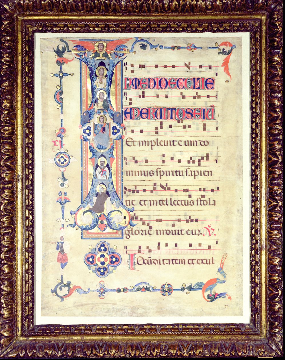 Graduał z historycznym inicjałem I przedstawiającym św. Jana Ewangelistę, ok. 1315 autorstwa Florentine School