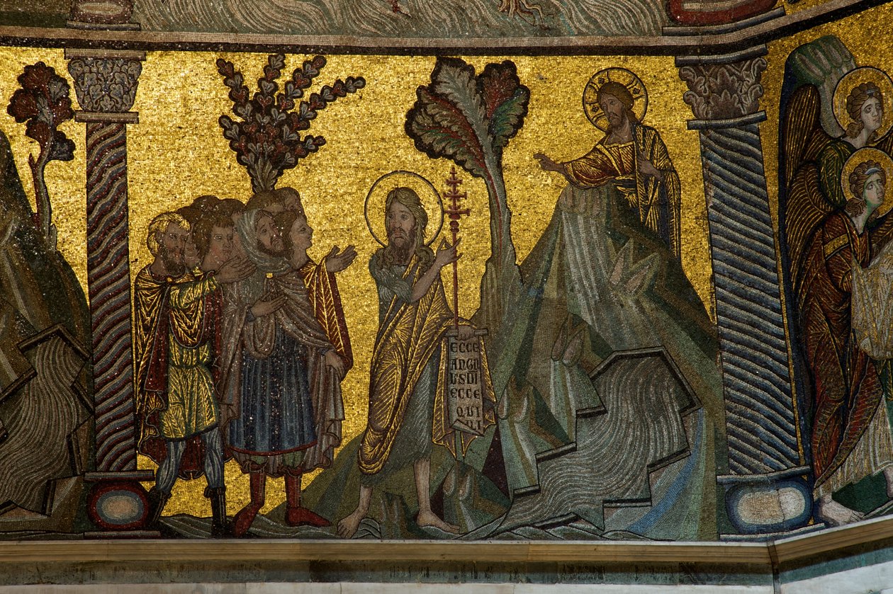 Jan Chrzciciel głosi Chrystusa (mozaika) autorstwa Florentine School
