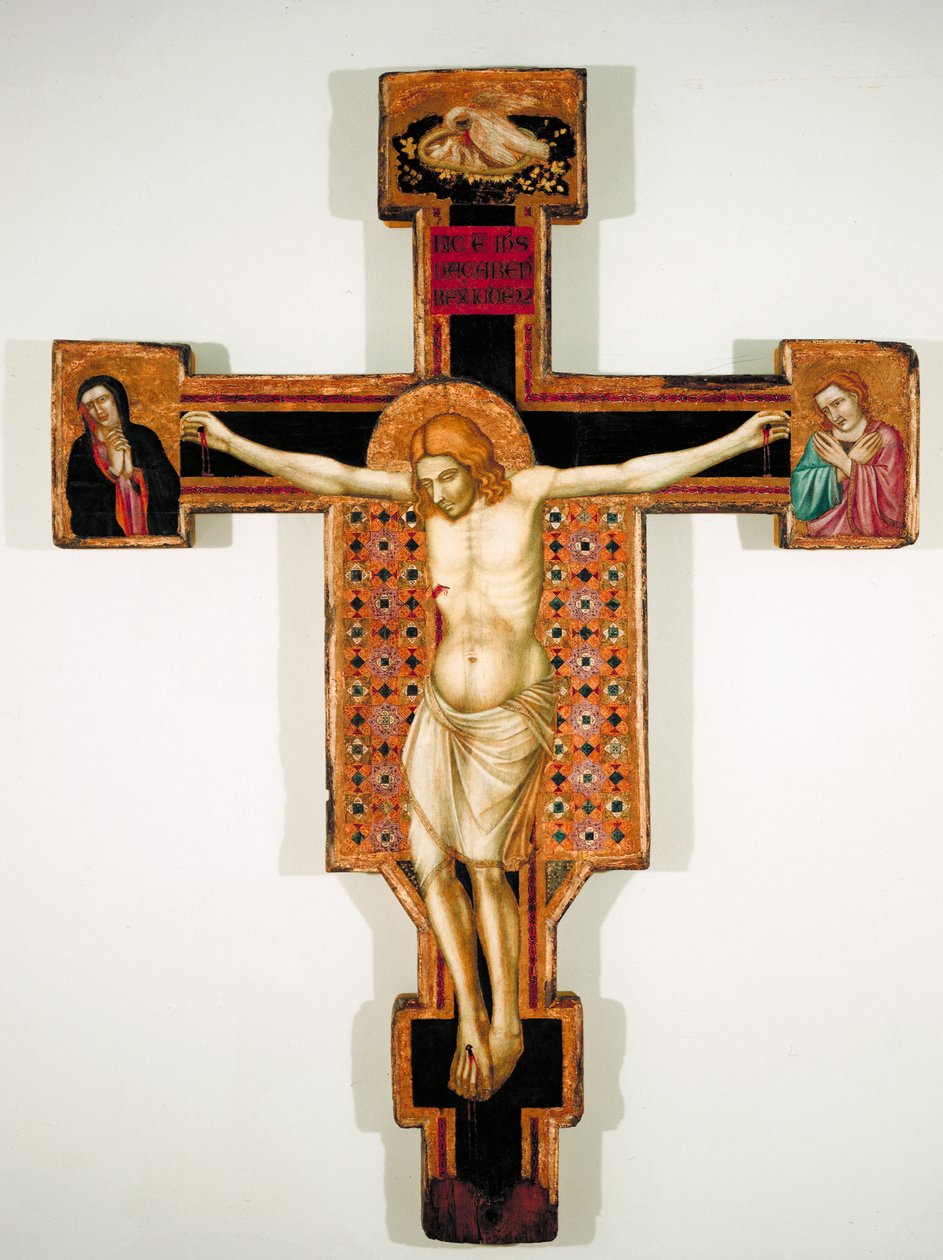 Malowany krucyfiks, ok. 1325-35 (tempera na panelu) autorstwa Florentine School