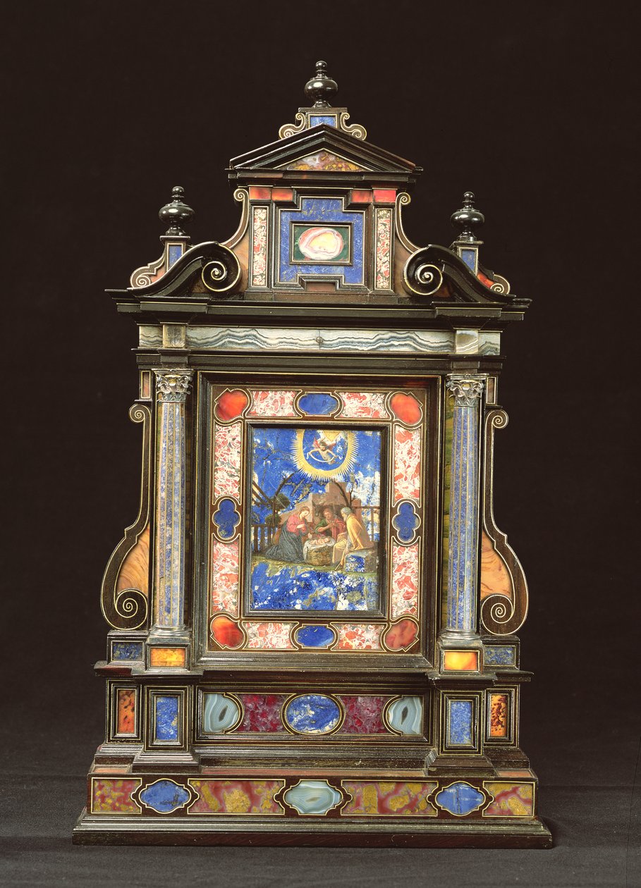 Ołtarz przenośny z szopką florencką (pietra dura) autorstwa Florentine School
