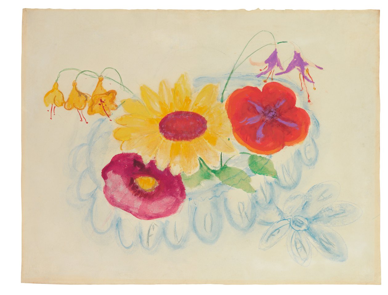 Midsummer Bouquet, ok.1920 (media mieszane na papierze) autorstwa Florine Stettheimer