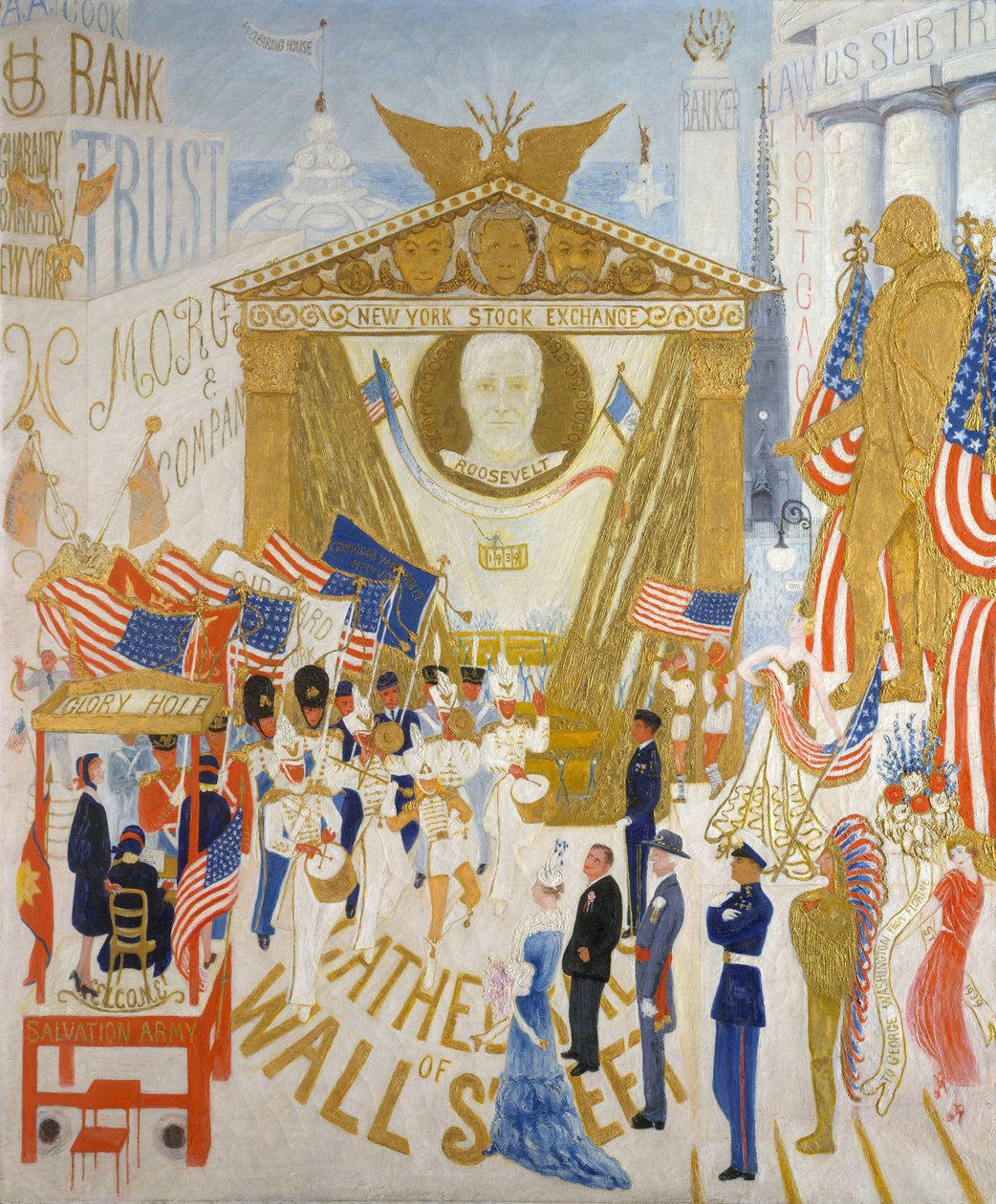 Katedry na Wall Street, 1939 autorstwa Florine Stettheimer