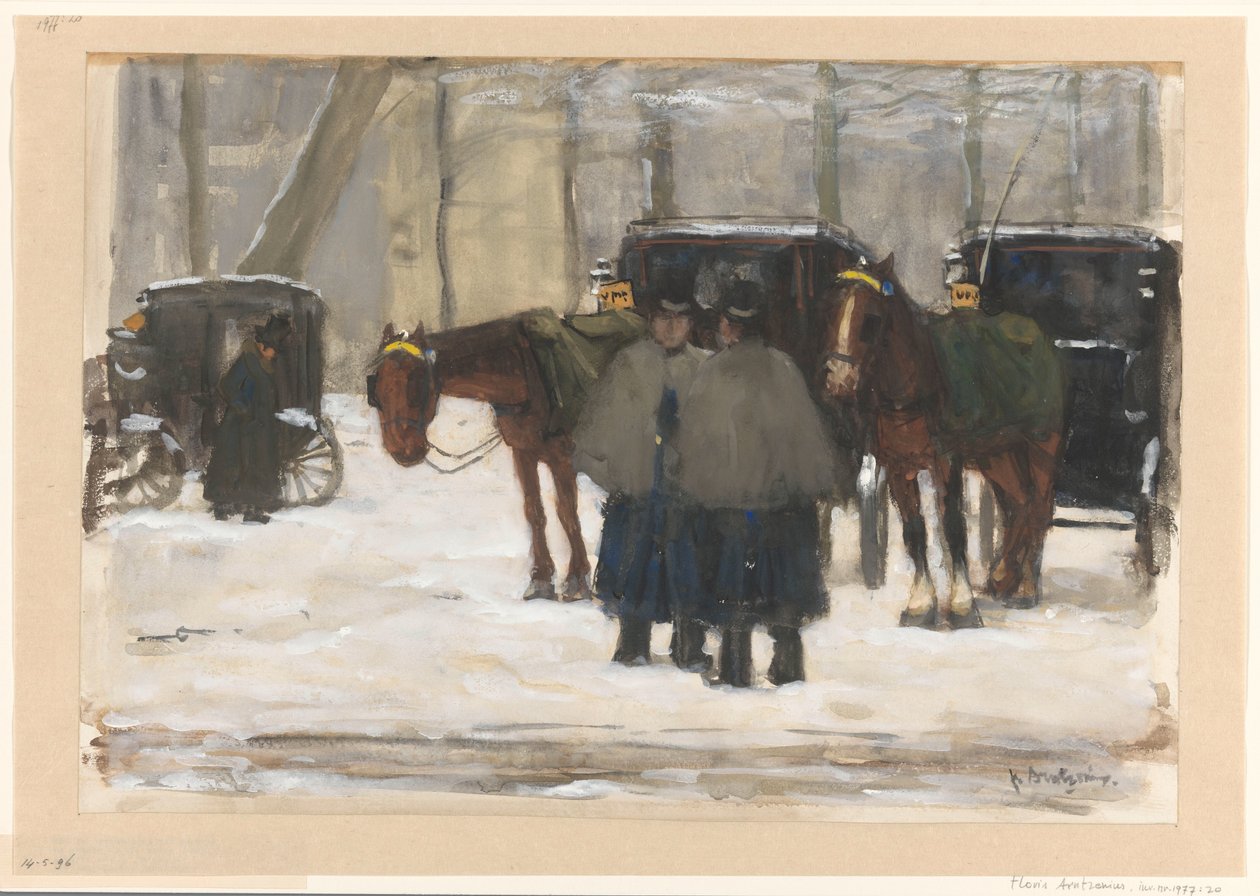 Powozy i woźnice na śniegu autorstwa Floris Arntzenius