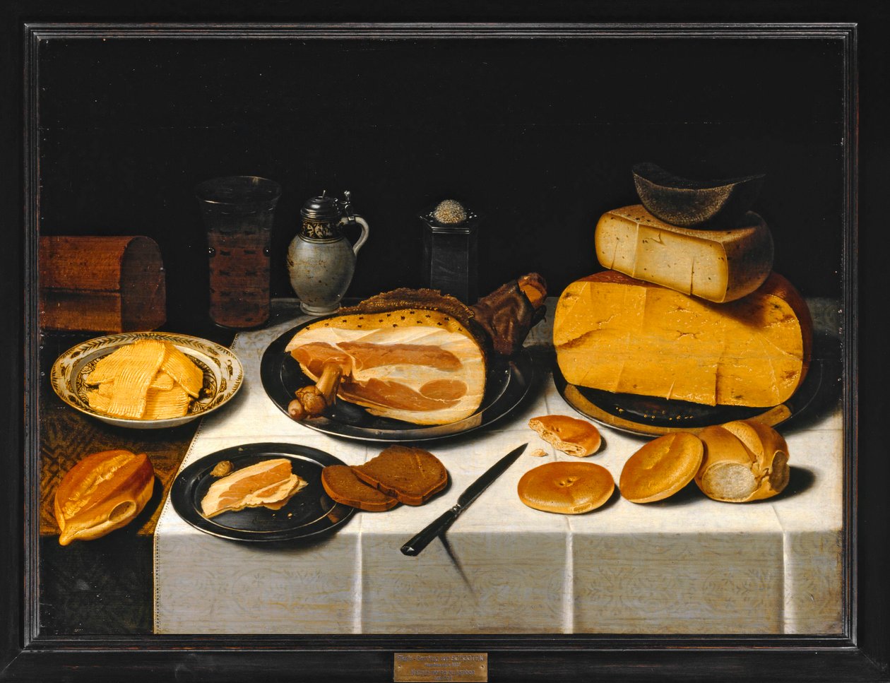 Martwa natura z szynką ... autorstwa Floris van Schooten
