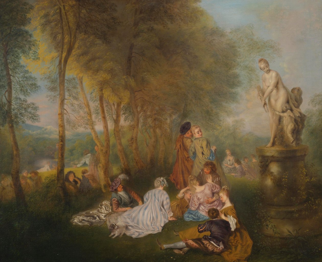 Fête galante z posągiem Wenus autorstwa Follower of Antoine Watteau