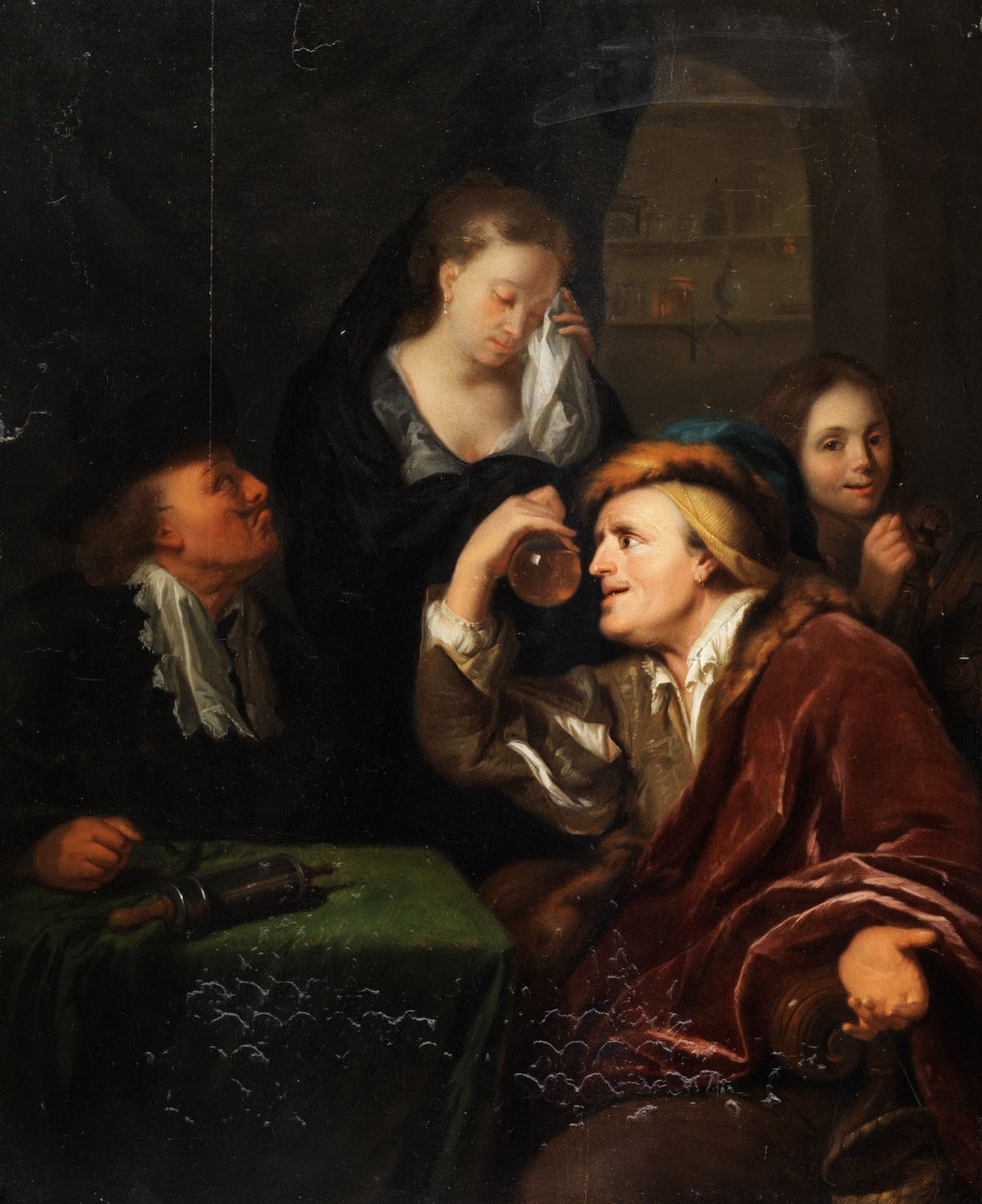 Badanie lekarskie autorstwa Follower of Godfried Schalcken