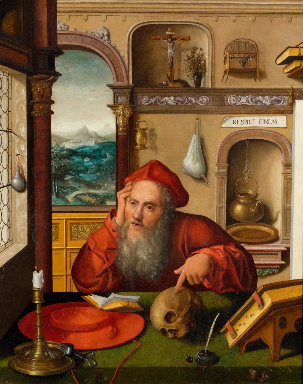 Święty Hieronim w sprawie autorstwa Follower of Joos van Cleve