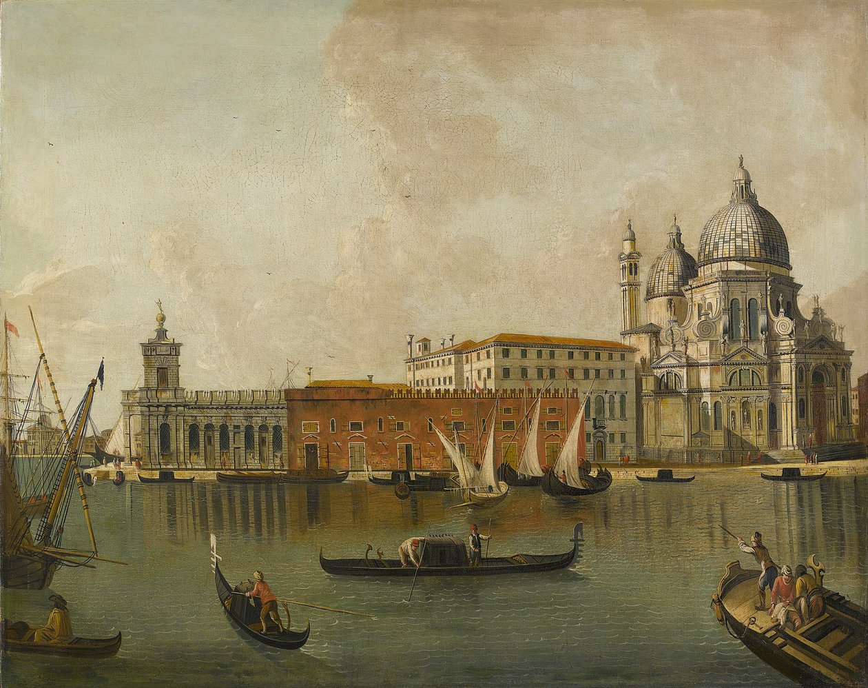 Widok na Dogana i Santa Maria della Salute w Wenecji autorstwa Follower of Michele Marieschi