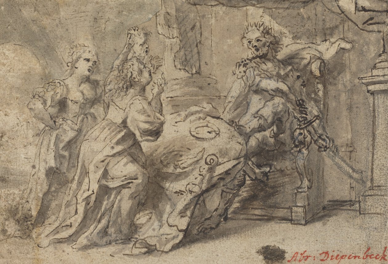 Philomela, Procne i tracki król Tereus autorstwa Follower of Abraham van Diepenbeeck
