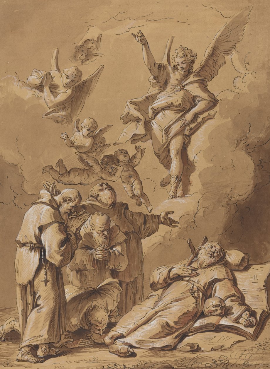 Śmierć Świętego Brata autorstwa Follower of Francesco Fontebasso