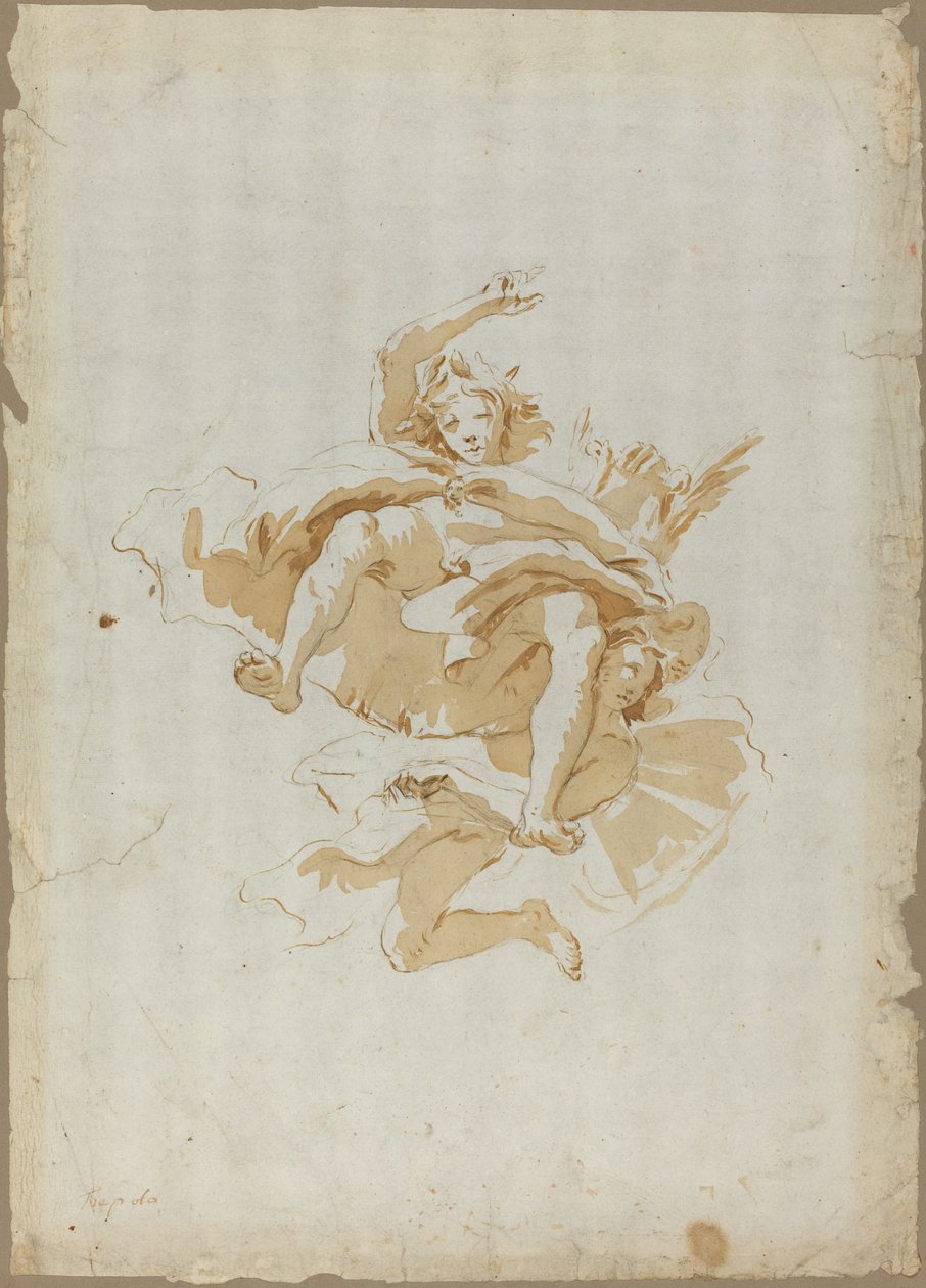 Rysunek do fresku na suficie autorstwa Follower of Giovanni Battista Tiepolo