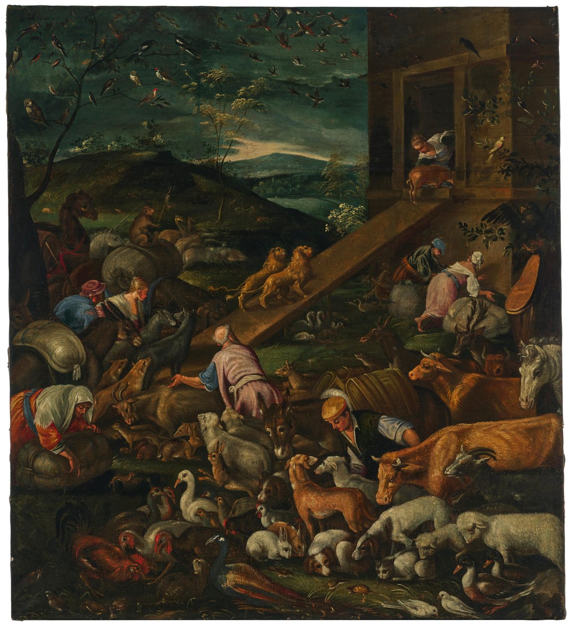 Jacopo Bassano (następca) Wejście zwierząt do Arki Noego autorstwa Follower of Jacopo Bassano