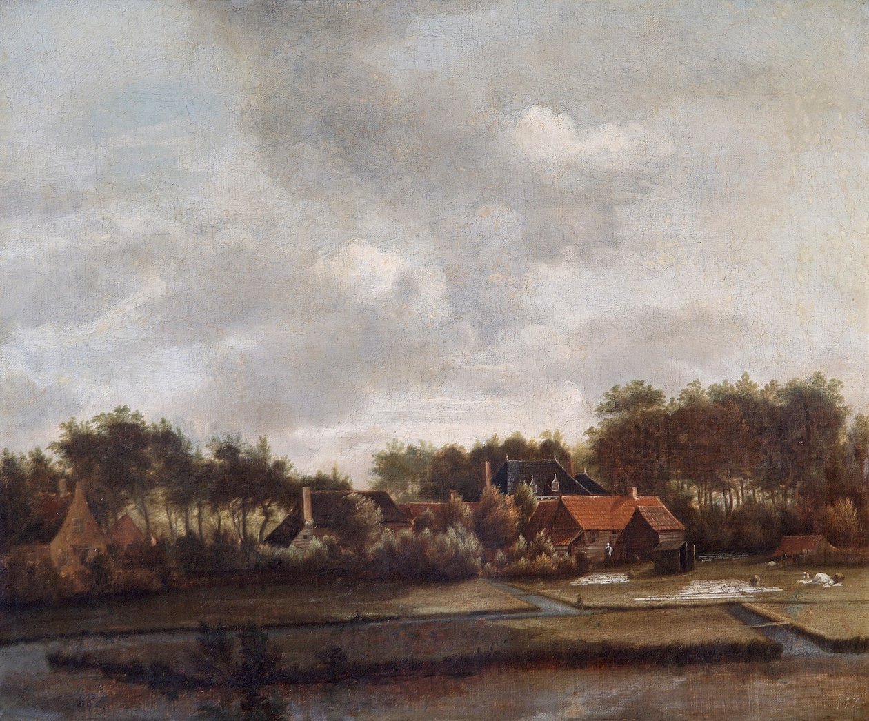 „Krajobraz z bieleniem”, XVII wiek autorstwa Follower of Jan van Ruisdael