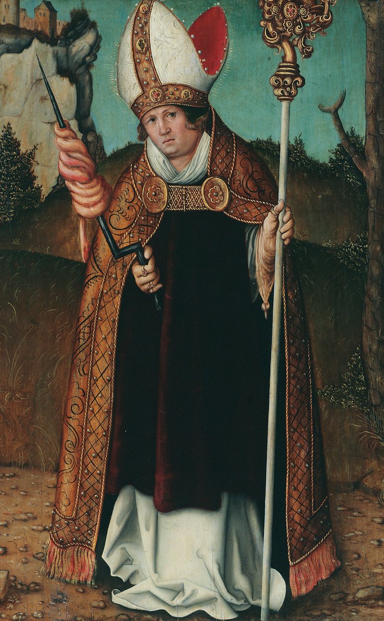 Niemiecki:  Hl. Erasmus Saint Erasmus autorstwa Follower of Lucas Cranach the Elder