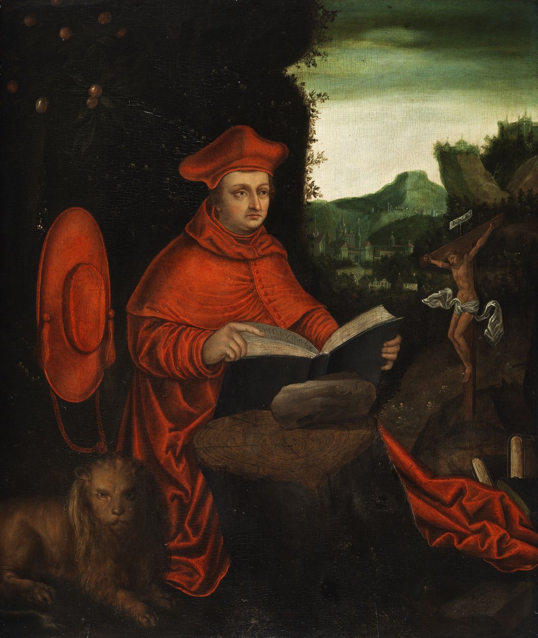 Kardynał Albrecht von Brandenburg jako ojciec kościoła Jerome autorstwa Follower of Lucas Cranach the Elder