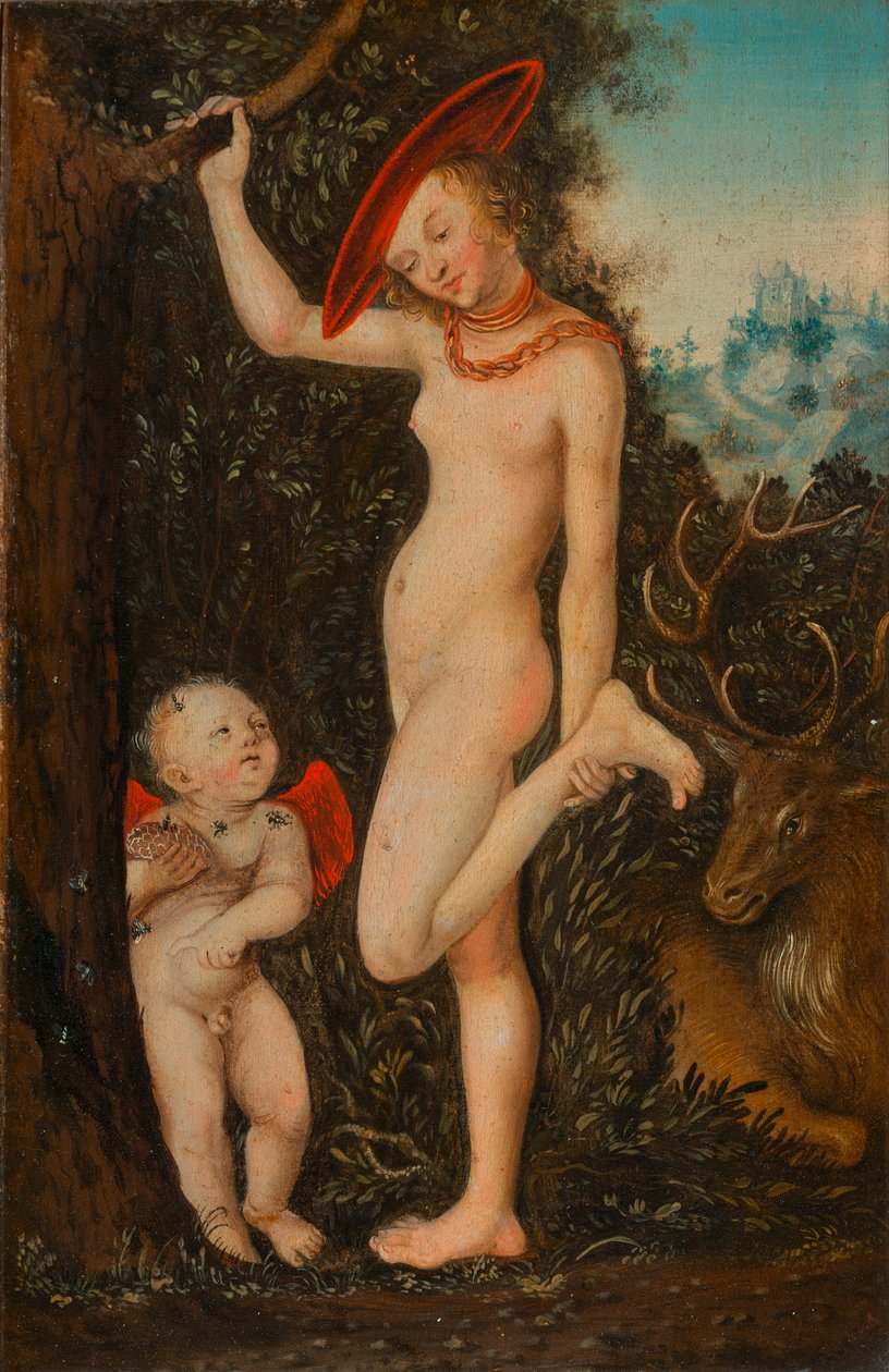Wenus i Kupidyn, złodziej miodu autorstwa Follower of Lucas Cranach the Elder