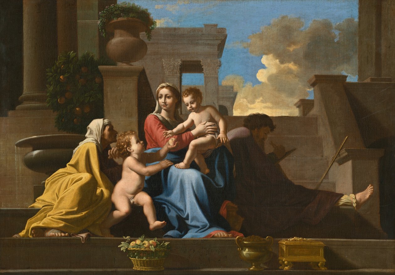 Święta Rodzina na Schodach autorstwa Follower of Nicolas Poussin