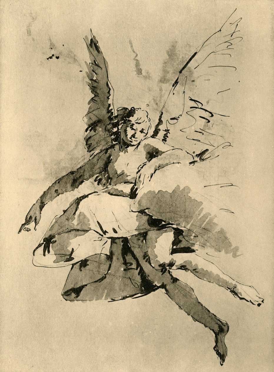 „Unoszący się anioł”, XVIII wiek, 1928 autorstwa Follower of Tiepolo