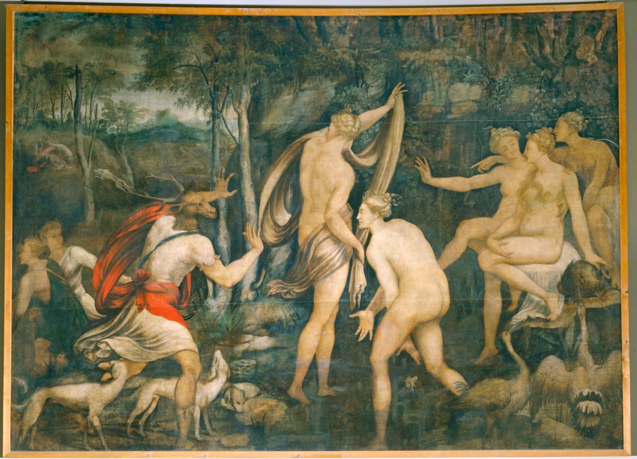 Diane et Acteon - Diana i Actaeon ... autorstwa Fontainebleau School