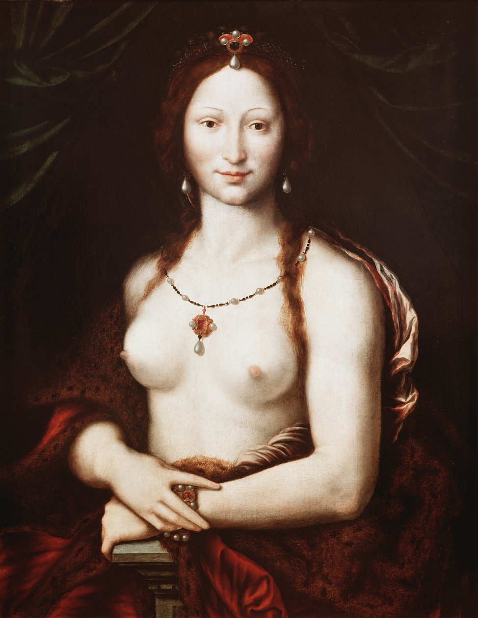 Portret Mony Vanny (olej na drewnie) autorstwa Fontainebleau School