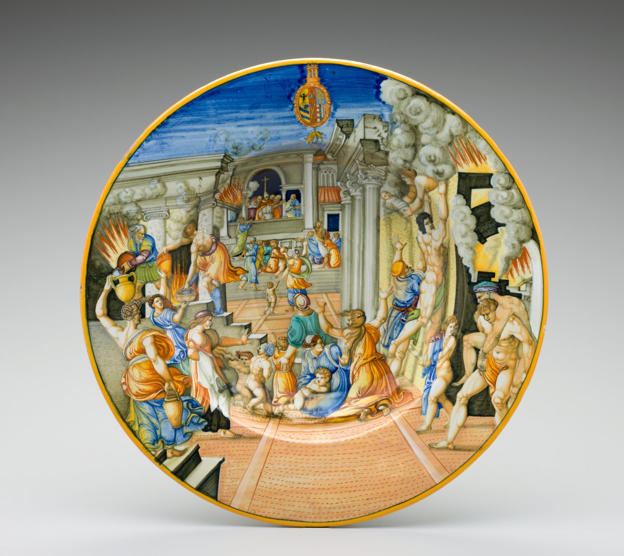 Spalenie Troi, między 1570 a 1574 autorstwa Fontana Workshop