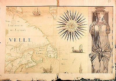 Mapa Nouvelle-France (Kanada) 1699 (patrz także 187069) autorstwa Fonville Fonville