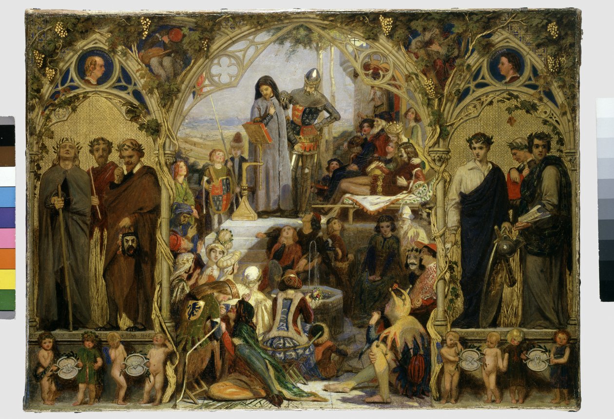 Nasiona i owoce angielskiej poezji, 1845 autorstwa Ford Madox Brown