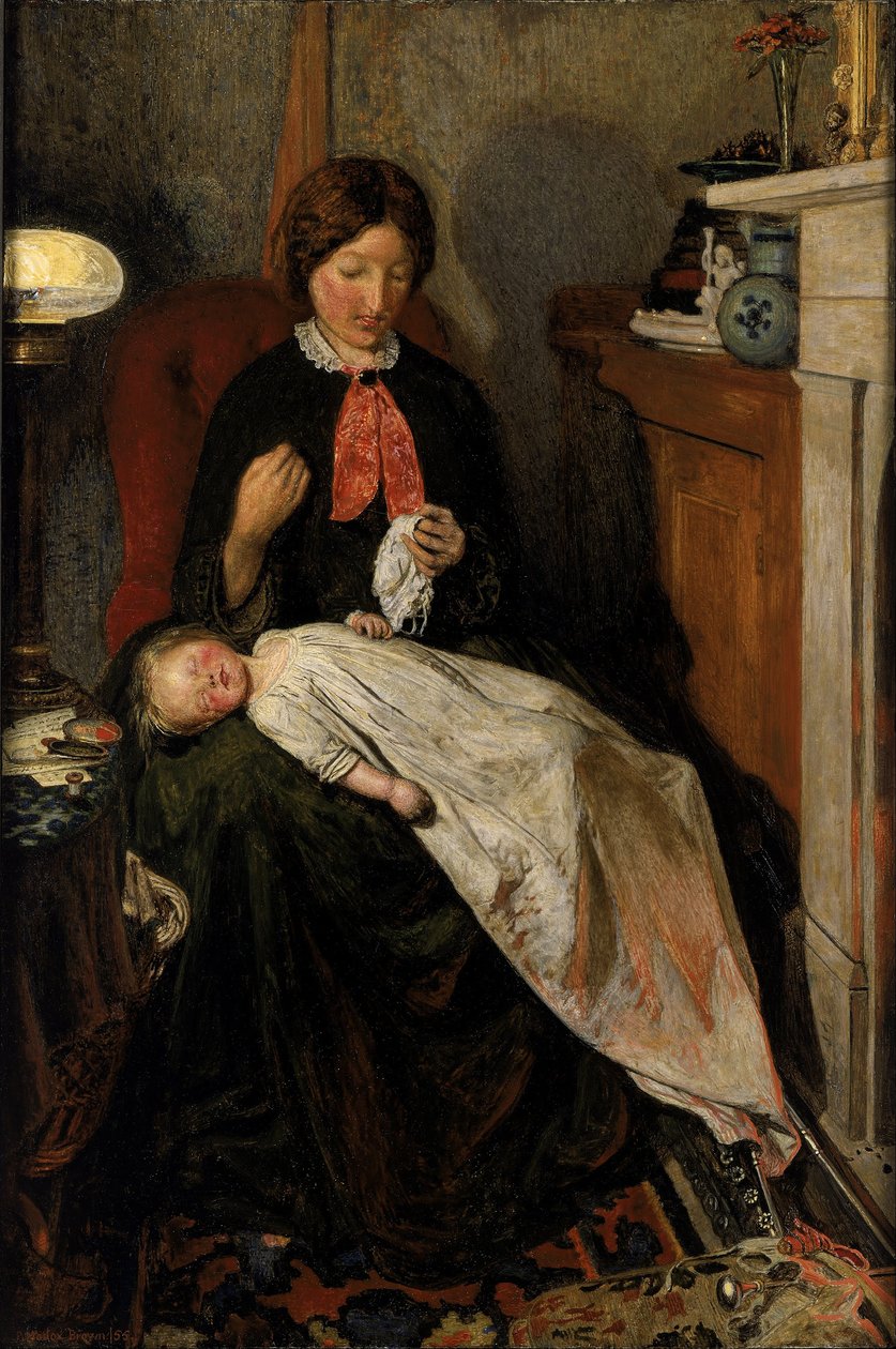 Oczekiwanie – angielski kominek z lat 1854-55 autorstwa Ford Madox Brown