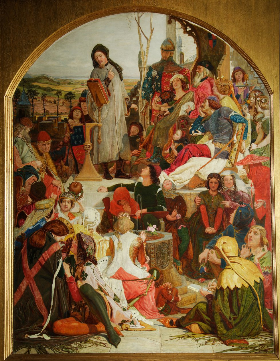 Chaucer na dworze Edwarda III, 1847-1852 autorstwa Ford Madox Brown