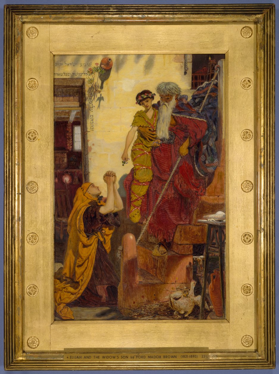 Eliasz i syn wdowy, 1864 autorstwa Ford Madox Brown