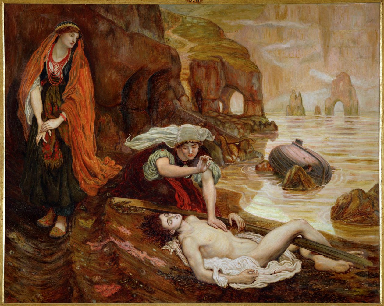 Haydee odkrywająca ciało Don Juana ... (obraz na płótnie) autorstwa Ford Madox Brown